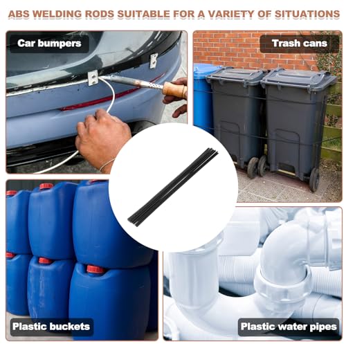 MECCANIXITY 13.2 Inch Plastic Welding Rods, Double Strand Round Sticks ABS Welding Rods for Plastic Welder Kayak Car Bumper Repair Pack of 10 2.5x5mm, Black - color: Black, size: 13.2 Inch