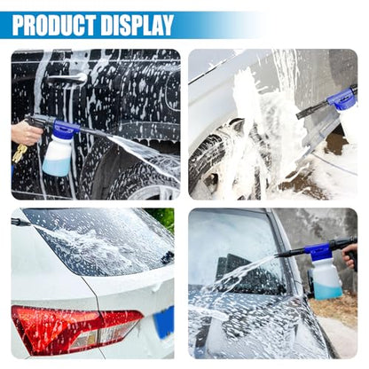 ZIMISI Car Wash Foam Gun, Foam Cannon for Hose, Professional Car Foam Sprayer with 6 Levels Foam Concentration, Spray Gun Cleaner, Connects to Any Garden Hose (Blue) - color: Blue