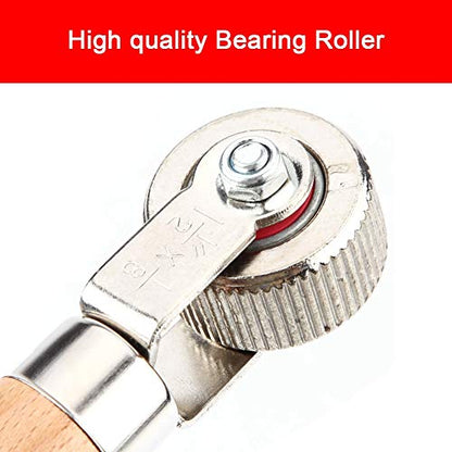 Dioche Car Wheel Wooden Handle Tire Patch Repair Stitcher with Bearing Roller for Effective Tire Repair (M) - size: M