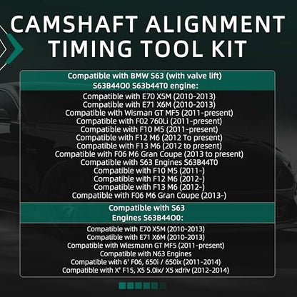 Camshaft Alignment Timing Tool kit fits for BMW M3 M5 M6 N63 S63 S63B44O0 S63b44T0 Engine,Camshaft Tension Locking Alignment Tool,OE #2249163, 118570, 119190, 2249144, 2249159