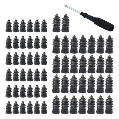 61 PCS Tire Repair Rubber Nail, High-elasticity Rubber Screws for Puncture Sealing, Portable Emergency Tire Plug Kit with Screwdriver, Universal for Car Truck Motorcycle Tires (Black) - size: 61 PCS