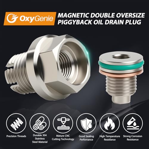 M14*1.5 Double Oversize Magnetic Piggyback Oil Drain Plug, Stainless Steel Self Tapping Oil Pan Thread Repair Kit (M14.2 * 1.5-15mm) - size: M14.2*1.5-15mm