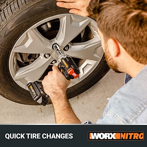 WORX 20V 1/2" Cordless Impact Wrench, WX272L | Brushless Motor, Battery Included, Charger Included - style: 20V Cordless Brushless Impact Wrench(Battery Pack & Charger)