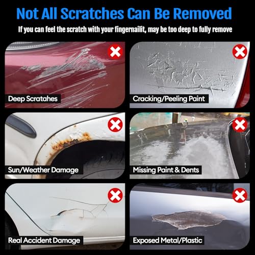 Car Scratch Remover, 300ml Scratch Repair & Swirl Remover Kit for Vehicles, Scratch Eraser Restorer & Polishing with Pad and Nano Sparkle Cloth for Light Scratches, Oxidation, Water Spots