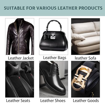 Leather Repair Salve and Brush Set for Furniture Upholstery Car Seats Wood Sofa Cleaning Conditioning Restore Shine Softness Prevent Cracks