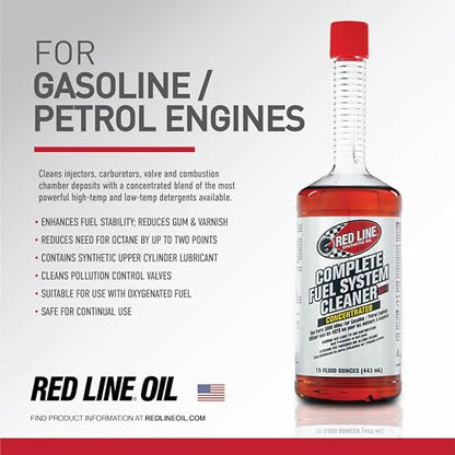 Red Line 60103 SI-1 Complete Fuel System Cleaner, Cleans and Prevents Corrosion in Fuel Systems, Cleans Injectors, Carburetors, Valve and Combustion Chamber Deposits - 15 Ounce (6 Pack) - size: 15 Fl Oz (Pack of 6)