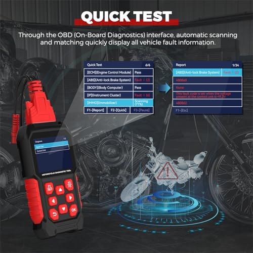 M4 Motorcycle Diagnostic Tool for Harley-Davidson, 17 Languages | Full-system 4-Pin/6-Pin motorcycle scanner with code reading and clearing, live data, service resets and active tests