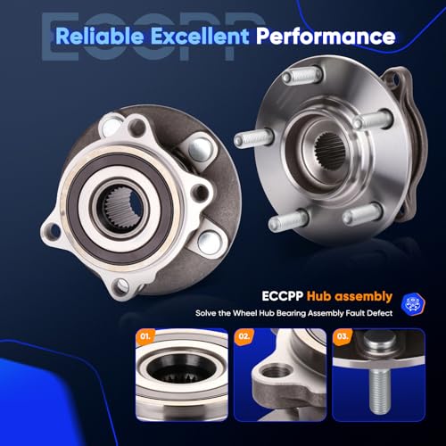 ECCPP 512382 Wheel Hub Bearing for Mitsubishi Outlander Sport 2011-2012 | for Mitsubishi Lancer 2008-2015 5 lugs w/ABS Sensor Pre-Greased Sealed - size: 512382