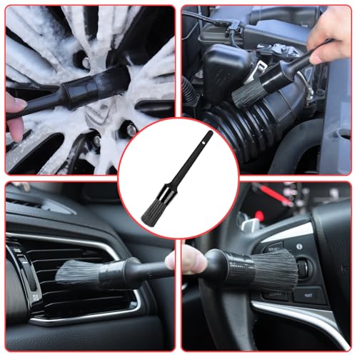 Wheel Brush, Wheel & Rim Cleaner Brush, Tire Brush, Wheel Cleaning Brush, Bendable & Durable Car Wheel Brush Set, Car Detailing Brushes, Wheel Brushes for Cleaning Wheels - color: Red