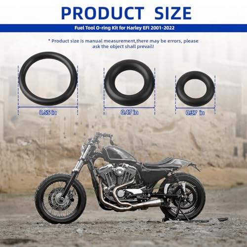 Fuel Tool O-Ring kit for Harley-Davidson EFI Models from 2001 Onwards, Including Fuel Tool Check Valve O-Rings and Fuel line Male O-Rings, for Street Glide, Road King, Softail Models.