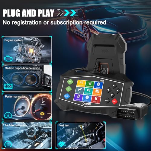 OBD2 Scanner Diagnostic Code Reader,Automotive OBD II Engine Light,Battery Tester,Mode 6, Mode 8 & I/M Readiness,OBDII Scan Tool for All OBDII Cars 1996+(OBDIIBlack)