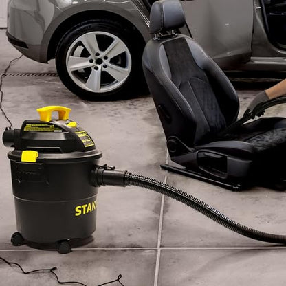 STANLEY Shop Vac SL18115P, 5 Gallon Peak 4 Horsepower Wet Dry Vacuums, Blower 3 in 1 Functions 15 Feet Cleaning Range for Garage, Carpet Clean, Shop Cleaning, Car Detailing with Attachments - size: 5 Gallon, 4.0 HP AC