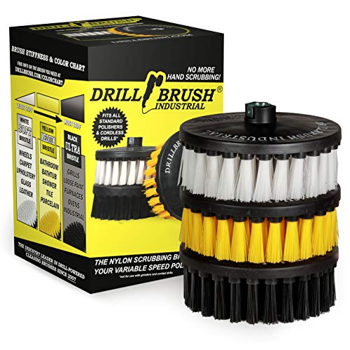 7 Inch Variety Cleaning Kit for Variable Speed Polisher – Big Cleaning Brushes for Polishing Machines/Auto Buffers – Tile Cleaner – Carpet Cleaner – Concrete Cleaner – Boat - color: Multicolor