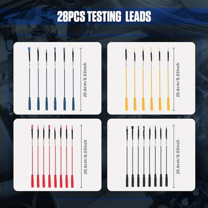 OBD2 Breakout Box OBDII Protocol Detector for Professional Automotive Diagnostics 48PCS Automotive Circuit Test Leads Kit Electrical Breakout Leads Kit