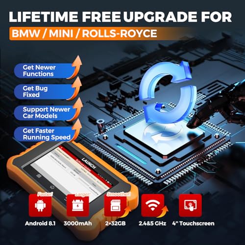 LAUNCH Creader Elite V2.0 for BMW OBD2 Scanner, 2025 Full Systems Bi-Directional Scan Tool, All Reset Services, ECU Code, Battery Registration Tool for BMW Mini RR, Lifetime Free Update, Auto VIN
