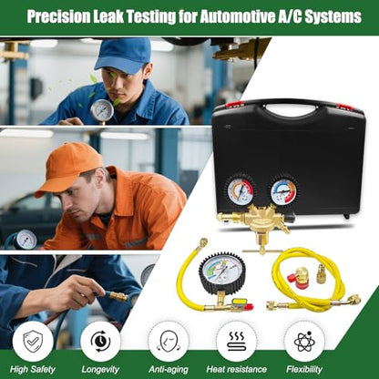 53010 Automotive/HVAC Pressure Tester Kit, Pressure Testing Tools, Includes 53001 Nitrogen Pressure Regulator, Leak Testing Adapter 53042, Charging Hose, R134a Adapter, R410A Adapter