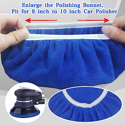 Buffing Bonnets Kit - 12pcs Polishing Bonnets for 9-10 Inch Orbital Buffer Polisher - color: 9-10inch-12pcs 4colors
