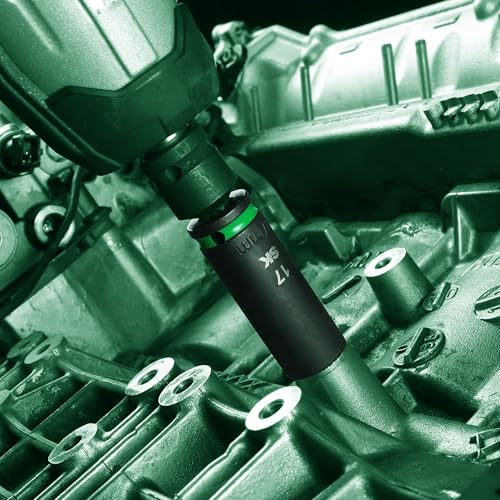 SK 3/8" Drive Impact Socket Set, Deep Metric Sockets, 13-Piece 8 to 21mm | Premium CR-MO Steel, SureGrip 6 Point Design, with Aluminum Socket Organizer - size: 3/8"-13PCS