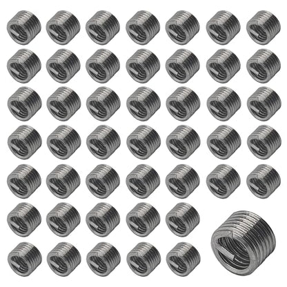 50PCS M6 x 1mm x 1.5D Wire Thread Inserts, 304 Stainless Steel Helical Coil Repair Kit, Metric Wire Sleeve for Stripped Threads in Metal Components - size: M6 x 1mm x 1.5D