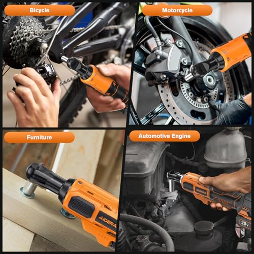 20V Brushless Cordless Ratchet Wrench 3/8", 67Ft-Lbs/ 90Nm Max Fastening Torque, 2x 2Ah Battery, 300RPM, Power Electric Ratchet Driver for Makita Battery, Set with 8 Sockets, 1/2"& 1/4"Adapter