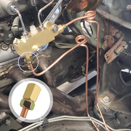 2 Sets 3/16 Brake Lines Kit,25 Ft Flexible Copper Brake Line 3/16 with Brakes Line Fittings(32pcs Fittings,8pcs Nuts,4pcs Unions),Multi-purpose Copper Tubing for Braking,Fuel Systems