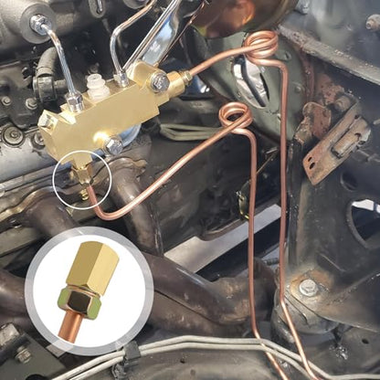 2 Sets 3/16 Brake Lines Kit,25 Ft Flexible Copper Brake Line 3/16 with Brakes Line Fittings(32pcs Fittings,8pcs Nuts,4pcs Unions),Multi-purpose Copper Tubing for Braking,Fuel Systems