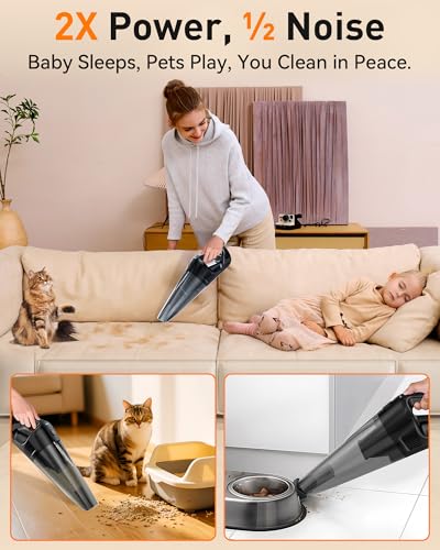 26000Pa Powerful Handheld Vacuum Cordless: 15-Min Quick Cleaning 120㎡ Rooms Portable 3H Fast Charging Dock 18-36 Min Runtime Brushless Motor - 1000mL Dust Cup One-Touch Emptying for Debris Pet Hair
