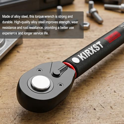 3/8" Drive Torque Wrench 8-104Ft.-Lb./10.9-141.1 Nm, Two-way Adjustable 72-tooth Click Torque Wrench, Dual Scale, ±3% Accuracy Wrench, Suitable for Maintenance Bicycles, Cars and Trucks - size: 3/8" 8-104 ft.1b