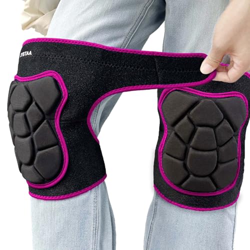 Men/Women Knee Pads, Garden Knee Cushion for Cleaning Floor, Waterproof Soft Knee Protector for Kneeling Crawling Work, Adjustable Flexible Foam Pad for Yard Tile Concrete for Worker, Rose Red L. (1 Pair) - color: Bear Pink, size: Large