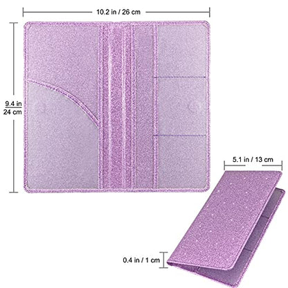 Car Registration and Insurance Holder, Premium Leather Insurance and Registration Holder,vehicle Glove Box Car Organizer, with Magnetic Shut for Cards, Driver License (Glitter Purple) - color: 07-Glitter Purple