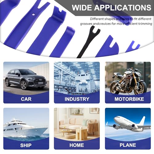 19Pcs Trim Removal Tool,Auto Clip Pliers Fastener Remover Set with Storage Bag,Car Pry Tool Kit for Door Panel Dashboard Body,Panel, Audio, Dash, Window and Upholstery, Blue - color: Blue