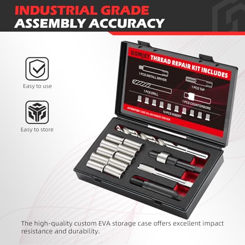 M11X1.25 Metric Thread Repair Kit, with M11X1.25X28.2MM Stainless Steel Insert Qty 10 - size: M11x1.25x28.2mm