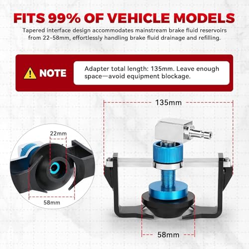 Universal Brake Bleeder Adapter for Multiple Car Brands | 22–58mm adjustable range; aluminium alloy body; 4 quick couplings included; fitted with rubber seal rings - style: Universal Brake Bleeder Adapter