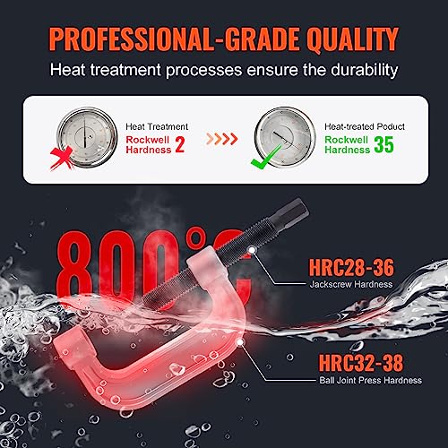 VEVOR Ball Joint Press Kit, 21 pcsTool Kit, C-Press Ball Joint Remove and Install Tools, for Most 2WD and 4WD Cars, Heavy Duty Ball Joint Repair Kit for Automotive Repairing - style: 21 PCS