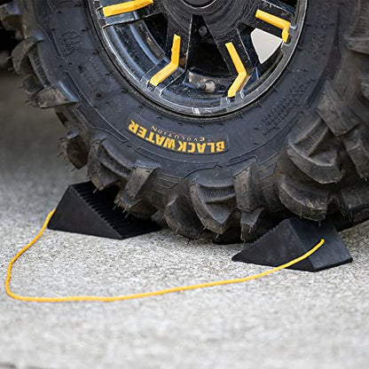 Buyers Products WC35225 Mini Rubber Wheel Chock Set, 5 x 3 x 2.25 Inches, 36 Inch Nylon Rope, Ideal For ATVs , Riding Lawnmowers And Gas-Powered Scooters, Rust And Chemical Proof