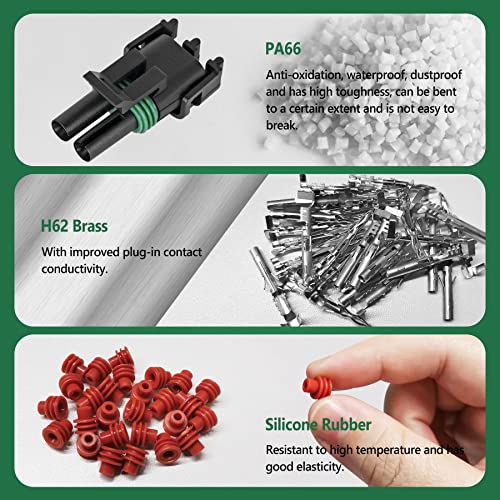 502Pcs 28 Kits Waterproof Automotive Electrical Connectors 1/2/3/4 Male&Female Pin 22-14AWG Wire Harness Spark Plug Connector Terminals Plug Kit Car - size: 28 Kits 22-14AWG 1/2/3/4 Pin