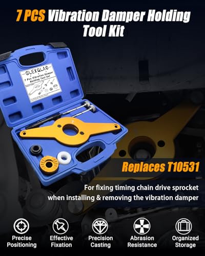 Vibration Damper Holding Tool Replaces T10531, Crankshaft Pulley Shock Absorber Removal Kit Compatible with Audi Skoda Seat VW 1.8 2.0 4V TFSi EA888 Engines