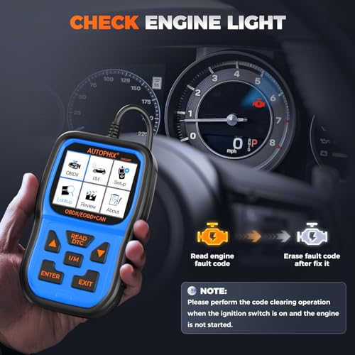 AUTOPHIX OM126P+ OBD2 Scanner, Check Engine Light Code Reader, Car Code Scanner for Automotive Diagnostic, Read & Clear Fault Code, Pass Smog Test, Live Data, for All US Cars After 1996 - color: Blue