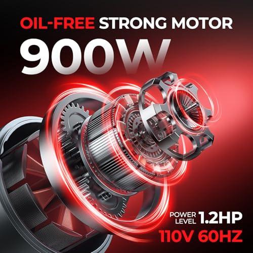3 Gallon Ultra Quiet Air Compressor with Two Quick Couplers, 1.2HP MAX 115PSI Oil-Free Air Compressor Steel Tanks, 70dB Air Compressor with Wheels for Spray Painting, Auto Repair, Woodwork Nailing - size: 3G