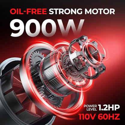 3 Gallon Ultra Quiet Air Compressor with Two Quick Couplers, 1.2HP MAX 115PSI Oil-Free Air Compressor Steel Tanks, 70dB Air Compressor with Wheels for Spray Painting, Auto Repair, Woodwork Nailing - size: 3G