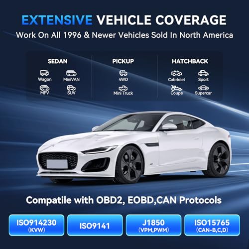 THINKCAR Thinkobd 500 OBD2 Scanner Check Engine Car Code Reader, Full OBD II CAN Diagnostic Scan Tool, Read and Clear Error Codes, Live Data, Vehicle Report, 2.8 Inches Dispaly - size: OBD500