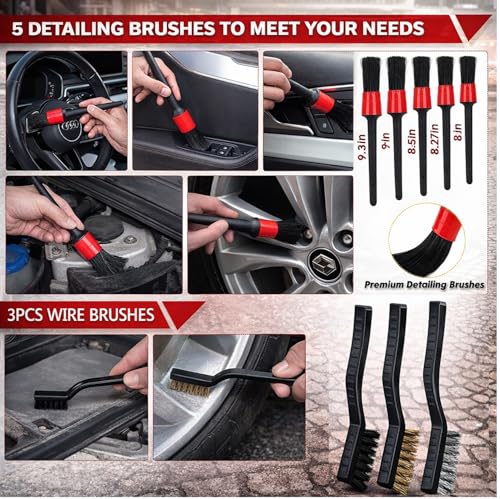 63PCS Car Wash Cleaning Kit,Car Wash Brush with Long Handle,Car Detailing Kit with Foam Gun,Car Cleaning Supplies,Handheld Vacuum, Car Detailing Kit (62PCS) - size: 62PCS