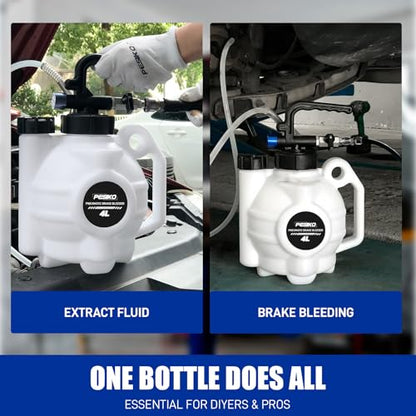 4L Vacuum Brake Bleeder Kit One Person, Brake Fluid Extractor Pump | Pneumatic Oil Changer Vacuum Fluid Extractor, Automotive Fluids Vacuum Evacuation - size: 4 L Pnuematic Brake Bleeder Kit