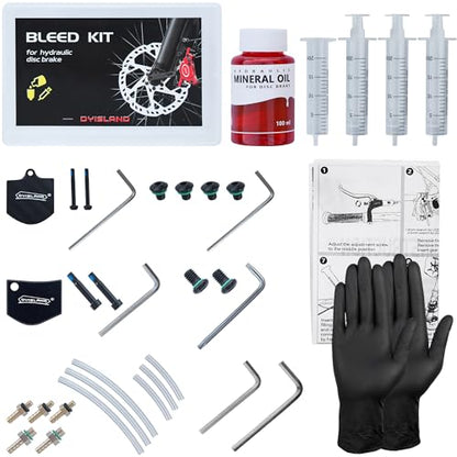 DYISALND Brake Bleed Kit for All Hydraulic Disc Brake Series Products，Including Mineral Brake Fluid and Installation Tools.