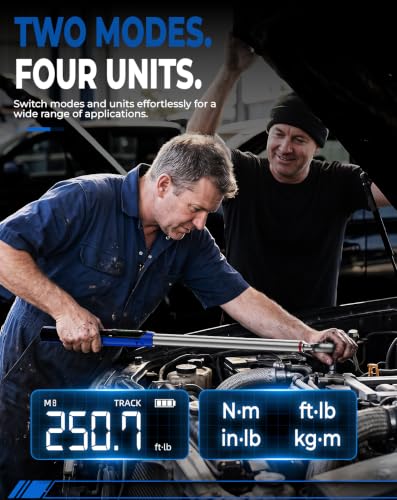 1/2 Drive Digital Torque Wrench ±2% Accuracy 4 Unit For Car Repair | 12.54-250.7ft-lb (17-340 N.m)，4 Unit: N·m, in-lb, ft-lb, kg·m，Extended Design：26.5”，Peak & Track Modes，LED & Buzzer Alarm - size: 12.54-250.7 Ft. Lb, style: Auto Repair Tools，Tire Remova