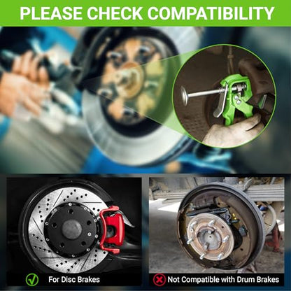 Speedy Brake Pad Spreader Tool - Heavy Duty Disc Brake Caliper Compressor & Piston Separator - Quick Quad & Dual Piston Compression for Cars & Light Trucks - Ergonomic Steel Construction