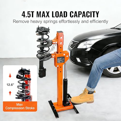 Hydraulic Spring Compressor, Foot-Operated Coil Shock Tool – Heavy Duty, Universal Fit for Cars/SUVs/Trucks, Professional for Shop & Home DIY