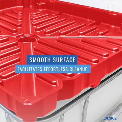 DENIOS® IBC Tote Funnel - 49.5"x42"x5" Extra Large Funnel | Wide Mouth for IBC Totes | Perfect for Fast, Spill-Free Liquid Transfer | Heavy-Duty Large | Red | IBC Tote NOT Included - color: Red