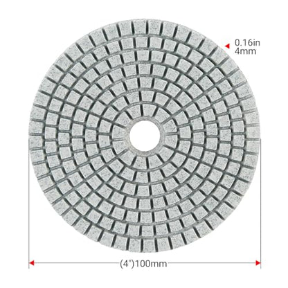 LOZLIN 4 Inch Diamond Polishing Pads with 5/8’’-11 Backer Pad,16PCS Wet/Dry Stone Polish Kit for Drill,Angle Grinder,Rock Polisher,50-10000 Grit for Concrete,Marble,Quartz,Tile,Countertop & Rock