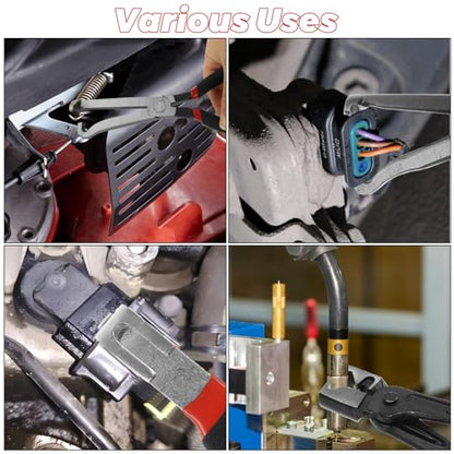 7-Piece Electrical Disconnect Pliers, Automotive Electrical Disconnect Pliers Set, Clip Removal Tool for Mechanics, Stainless Steel Car Clip Remover Tool Kit for Cars, Trucks and SUVs